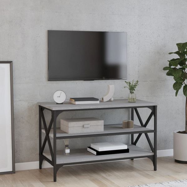 Móvel TV em compensado cinza Sonoma 80x40x50 cm D