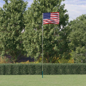 Bandeira e mastro de alumínio dos Estados Unidos 5,55 m D