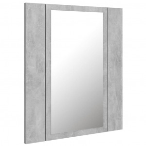 Armario espejo baño luz LED acrílico gris hormigón 40x12x45 cm D