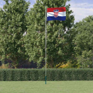 Mástil y bandera de Croacia aluminio 6.23 m D
