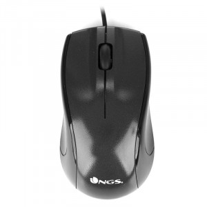 mouse com fio ngs black mist - óptico - 800dpi - 2 botões de rolagem - tamanho padrão - usb - cor preta D