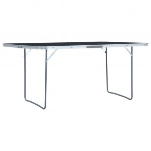 Mesa de acampamento dobrável de alumínio cinza 180x60 cm D