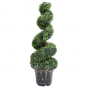 Planta espiral de Boj artificial con macetero verde 100 cm D