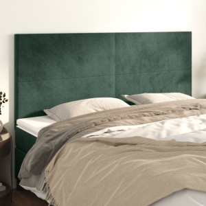 Cabeceiras 4 unidades de veludo verde escuro 100x5x78/88 cm D