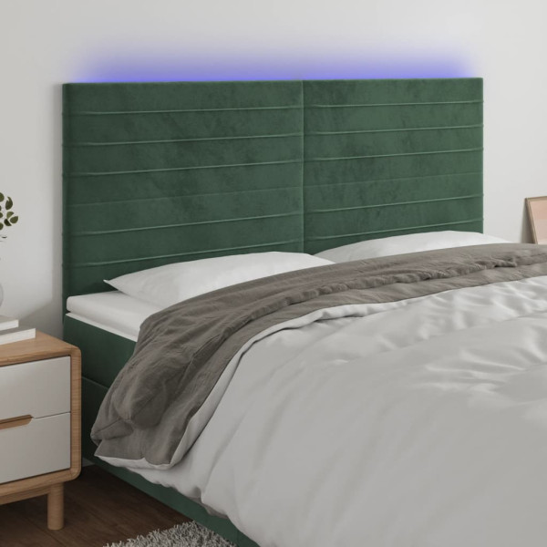 Cabeça com luzes LED Velvet verde escuro 180x5x118/128 cm D