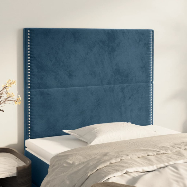 Cabeças 2 unidades de veludo azul escuro 80x5x78/88 cm D