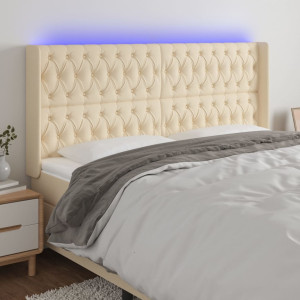 Cabeçalho com LED de tecido creme 183x16x118/128 cm D