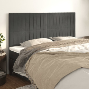 Cabeças 4 unidades de veludo cinza escuro 80x5x78/88 cm D