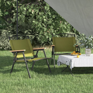 Sillas de camping 2 uds tela Oxford verde 54x43x59 cm D