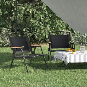 Sillas de camping 2 uds tela Oxford negro 54x43x59 cm D