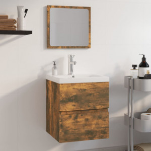 Set de muebles de baño madera contrachapada color roble ahumado D