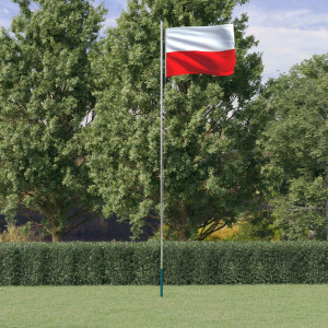 Mastro e bandeira da Polônia alumínio 6,23 m D