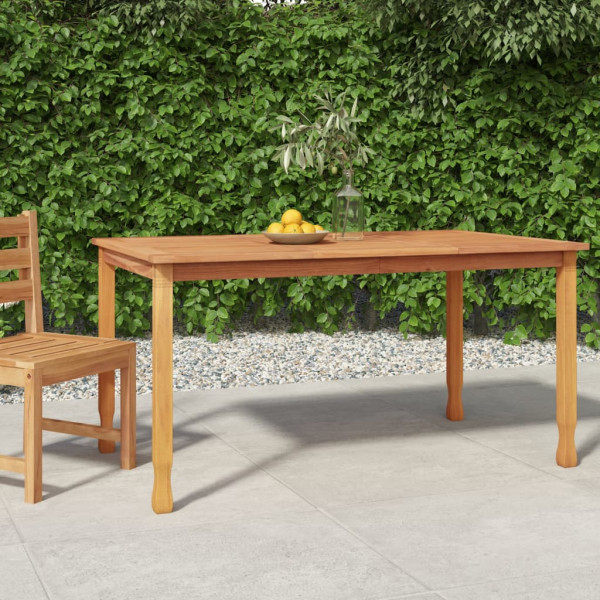 Mesa de comedor de jardín madera maciza de teca 150x90x75 cm D