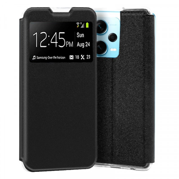 Fundação COOL Flip Cover para Xiaomi Redmi Note 12 Pro Plus 5G Liso Preto D