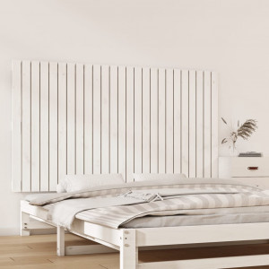 Cabeça de cama parede madeira maciça pinheiro branco 159.5x3x90 cm D