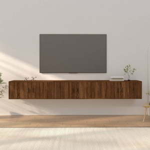 Muebles para TV de pared 3 uds roble marrón 100x34.5x40 cm D