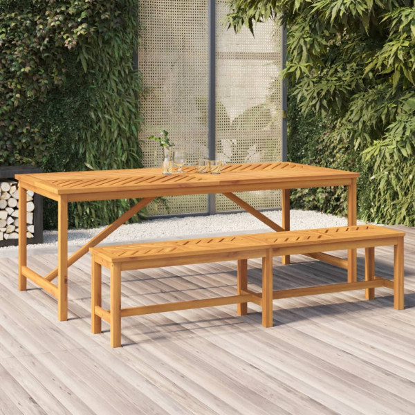 Mesa de jantar de madeira maciça de acacia 200x90x74 cm D