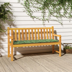 Almofada para banco de jardim em tecido Oxford com estampa de folhas 180x50x7 cm D