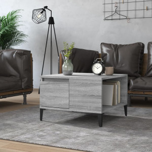 Mesa de centro madera contrachapada gris Sonoma 55x55x36.5 cm D