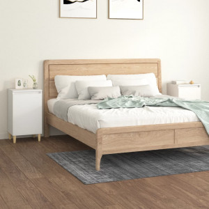 Mesitas de noche 2 uds madera contrachapada blanco 40x35x70 cm D