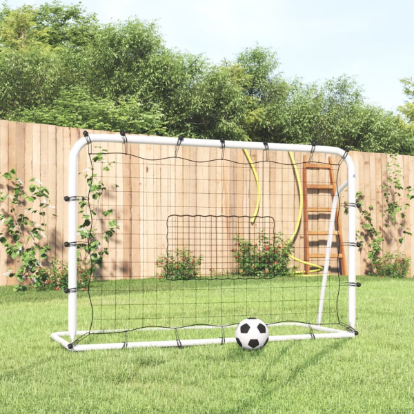 Objetivo de futebol com aço e preto e branco PE 184x61x123 cm D