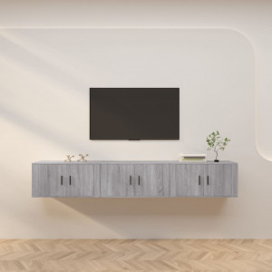 Muebles para TV de pared 3 uds gris Sonoma 80x34.5x40 cm D