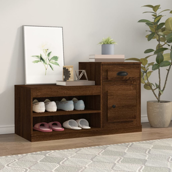 Mueble zapatero madera contrachapada roble marrón 100x42x60 cm D