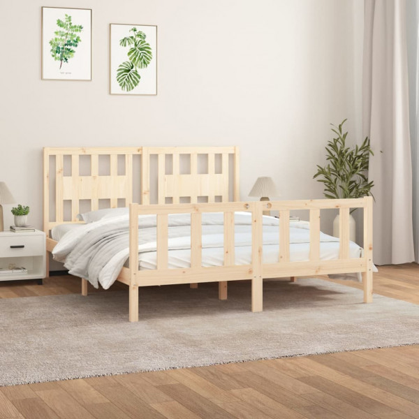 Estructura cama madera con somier 160x200