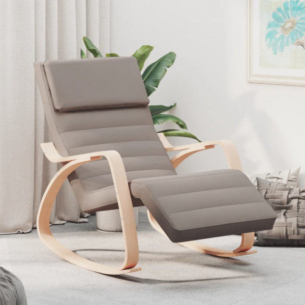Cadeira de balanço de tecido cinza-alaranjado D