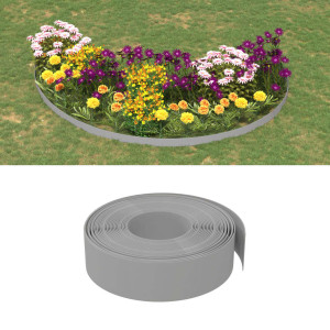 Borduras de jardín 5 uds polietileno gris 10 m 15 cm D