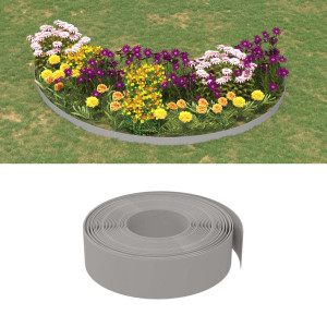 Borduras de jardín 4 uds polietileno gris 10 m 15 cm D