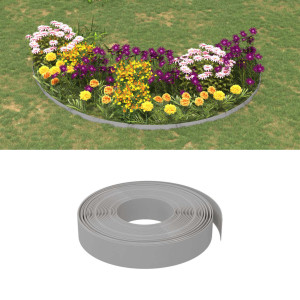 Borduras de jardín 2 uds polietileno gris 10 m 10 cm D