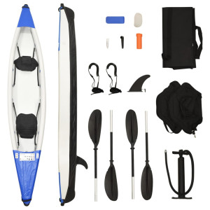 Kayak inflável de poliéster azul 424x81x31 cm D