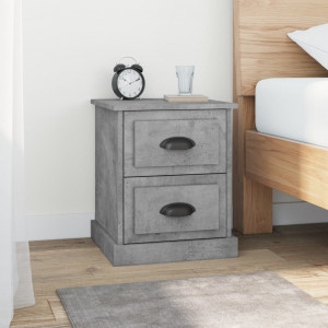 Mesitas de noche 2 uds madera contrachapada gris 39x39x47.5 cm D