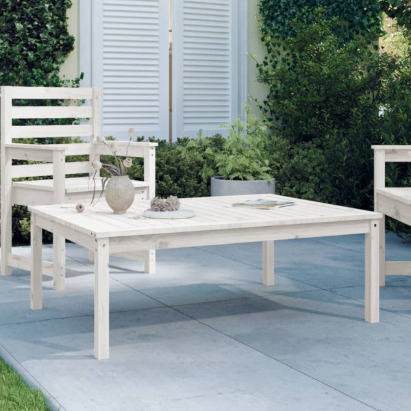 Mesa de jardim de madeira maciça de pinho branco 121x82.5x45 cm D