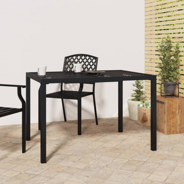 Mesa de jardim em aço cinza antracite 110x80x72 cm D