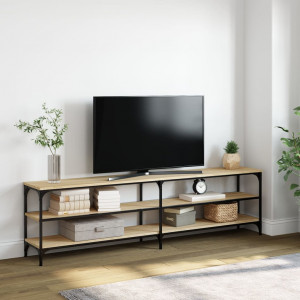 Mueble TV metal y madera contrachapada roble Sonoma 180x30x50cm D