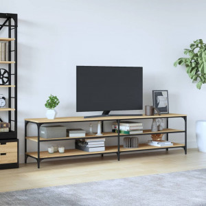 Mueble TV metal y madera contrachapada roble Sonoma 200x30x50cm D