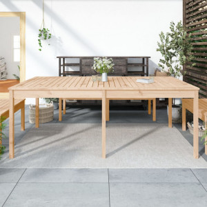 Mesa de jardín madera maciza de pino 203.5x100x76 cm D