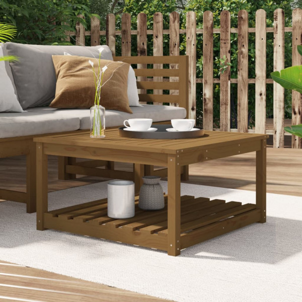 Mesa de jardim madeira maciça pinheiro marrom mel 82.5x82.5x45 cm D