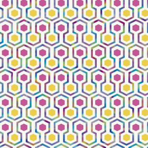 Good Vibes Papel de pared Hexagon Pattern rosa y amarillo D