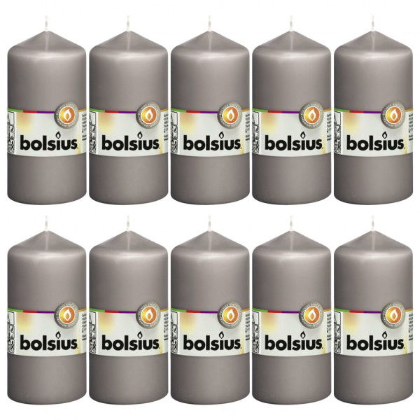 Bolsius Velas 10 unidades cinza quente 120x58 mm D