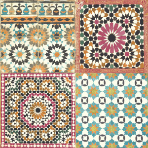 DUTCH WALLCOVERINGS Papel pintado azulejos árabes multicoloridos D
