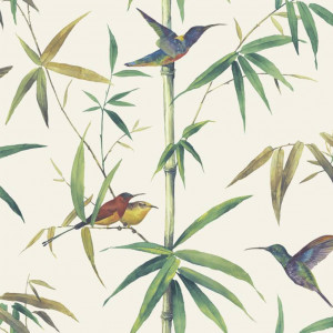 Noordwand Papel pintado Kolibri and Bamboo color crudo D