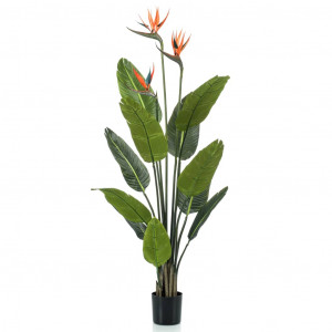 Emerald Planta artificial Strelitzia com pote e flores 120 cm D