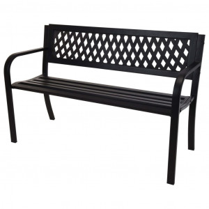 ProGarden Banco de acero negro 119x50x75 cm D
