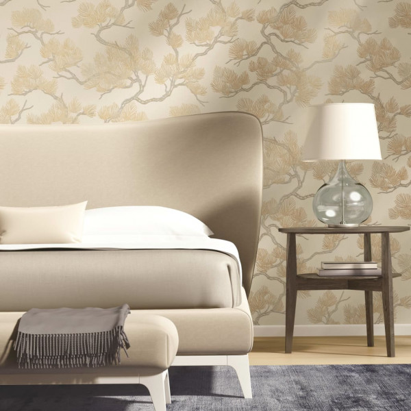 DUTCH WALLCOVERINGS Papel de parede de pinho creme D