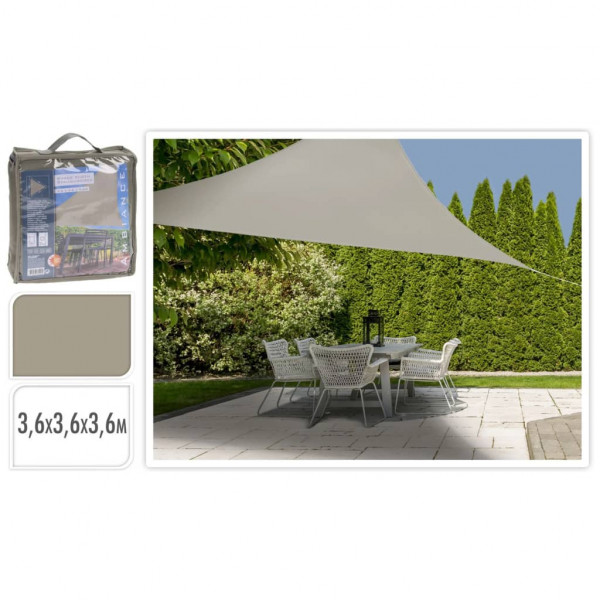 ProGarden Toldo de tecido triangular de cor de areia 3.6x3.6x3.6 m D