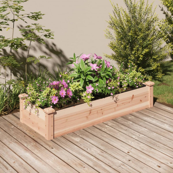 Jardinera arriate con forro madera maciza abeto 120x45x25 cm D