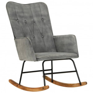 Cadeira de balanço de lona cinza vintage D